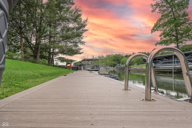 11911 W Grandview Dr, Columbus, IN 47201 - dock area featuring a lawn and a water view