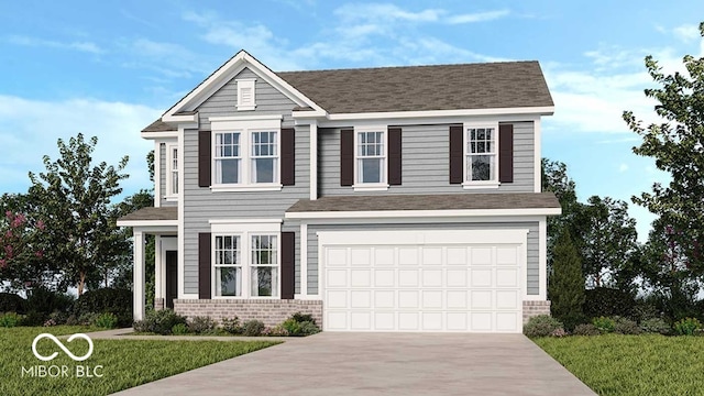 1108 Bevy Blvd, Danville, IN 46122 - traditional-style house featuring driveway, brick siding, a garage, and a front lawn