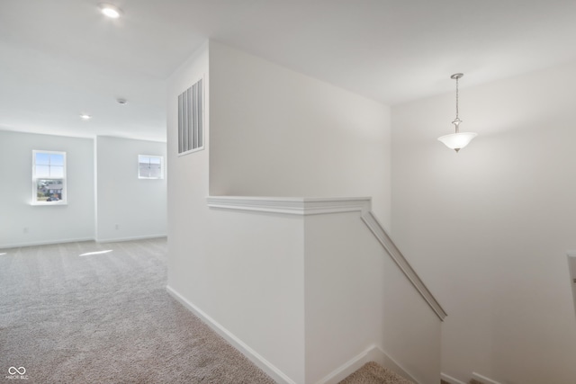 1108 Bevy Blvd, Danville, IN 46122 - corridor featuring baseboards, recessed lighting, carpet, and an upstairs landing