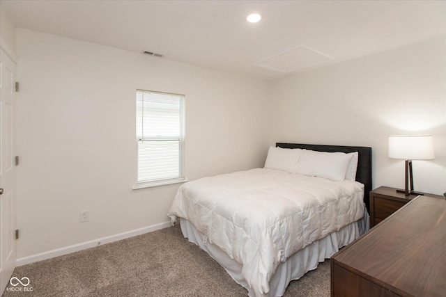 2623 Guilford Ave, Indianapolis, IN 46205 - carpeted bedroom with attic access, baseboards, and recessed lighting