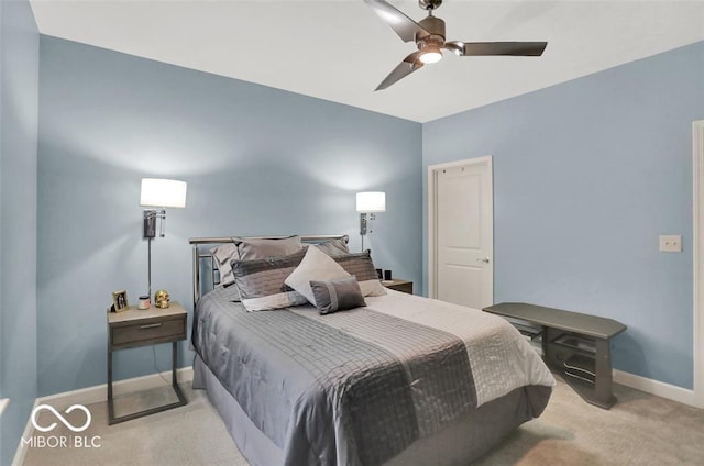 435 Virginia Ave Unit 108, Indianapolis, IN 46203 - carpeted bedroom with baseboards and a ceiling fan