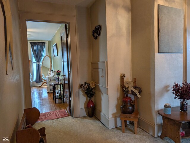 150 W Walnut St, North Vernon, IN 47265 - hallway with carpet floors and baseboards