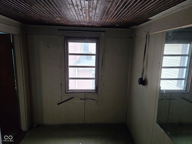 1642 Cleveland Ave, Whiting, IN 46394 - unfurnished room featuring wooden ceiling and wooden walls