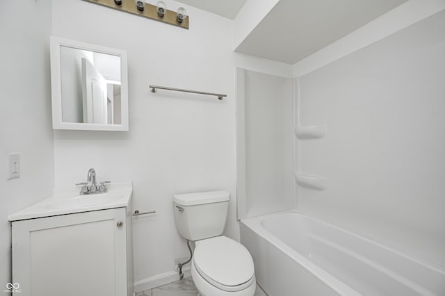 5097 Vantage Point Rd Unit B 2, Avon, IN 46123 - full bathroom featuring vanity, toilet, marble look tiles, shower / tub combination, and baseboards