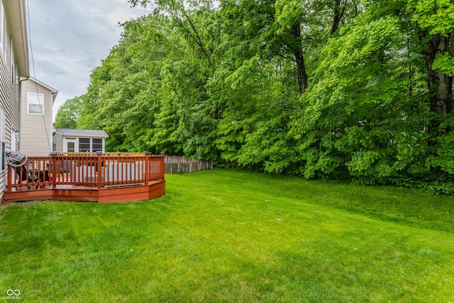 11919 Gatwick View Dr, Fishers, IN 46037 - view of yard with a wooden deck