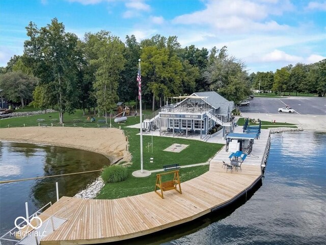 262 Jefferson Vly, Coatesville, IN 46121 - dock with a water view and a lawn