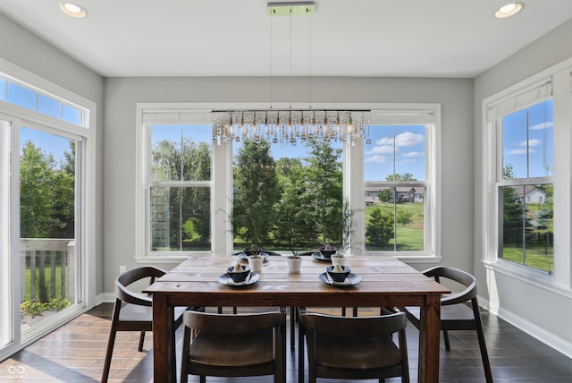 2485 Alexandra Dr, Carmel, IN 46074 - dining room featuring baseboards, recessed lighting, and wood finished floors
