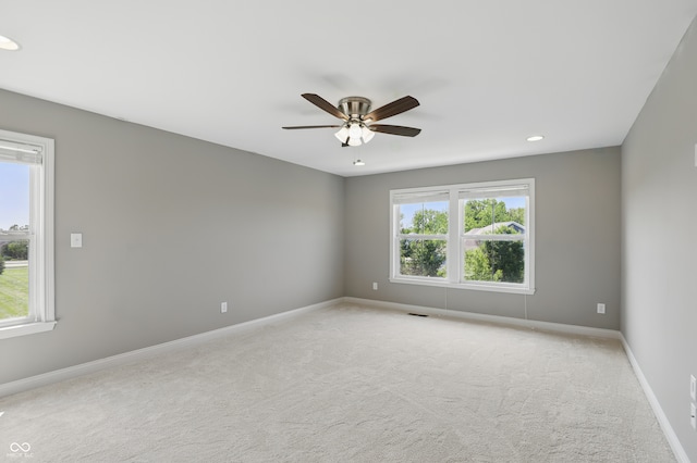2485 Alexandra Dr, Carmel, IN 46074 - carpeted spare room featuring ceiling fan, baseboards, and recessed lighting