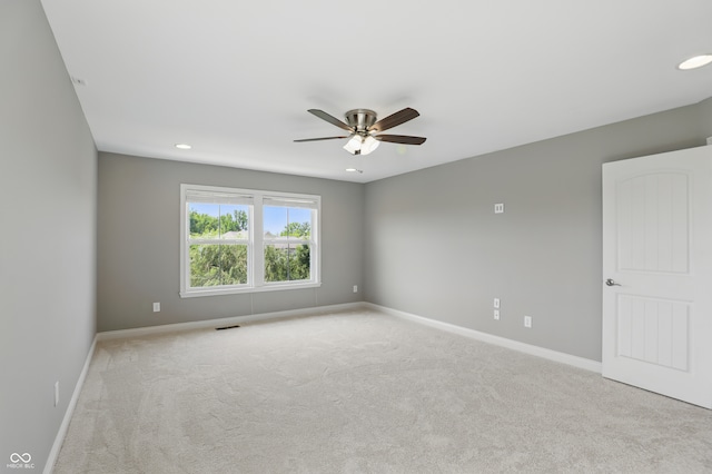 2485 Alexandra Dr, Carmel, IN 46074 - empty room with carpet floors, a ceiling fan, baseboards, and recessed lighting