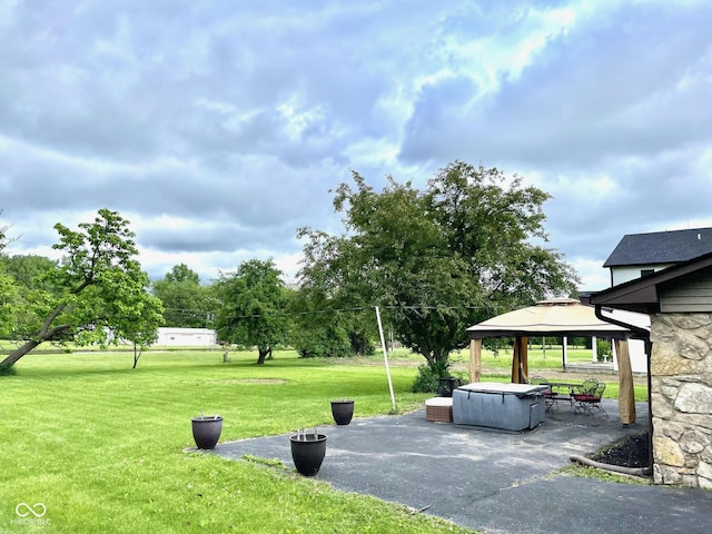 8102 Sycamore Springs Trl, Indianapolis, IN 46239 - view of green lawn with a gazebo and a patio