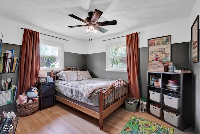 225 E Norris Hts, North Vernon, IN 47265 - bedroom with light wood-style flooring and a ceiling fan