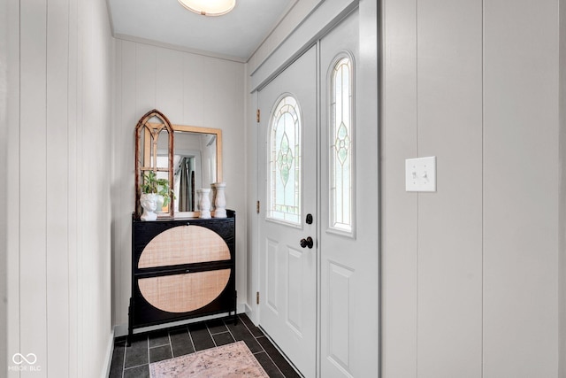 225 E Norris Hts, North Vernon, IN 47265 - foyer entrance with dark tile patterned floors