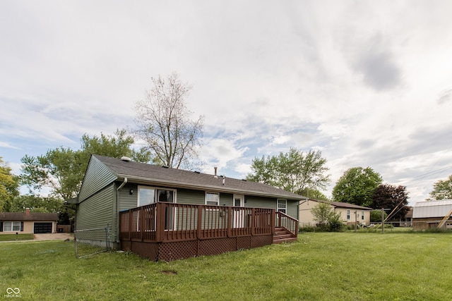 1708 Mason Dixon Dr S, West Lafayette, IN 47906 - rear view of property featuring a wooden deck