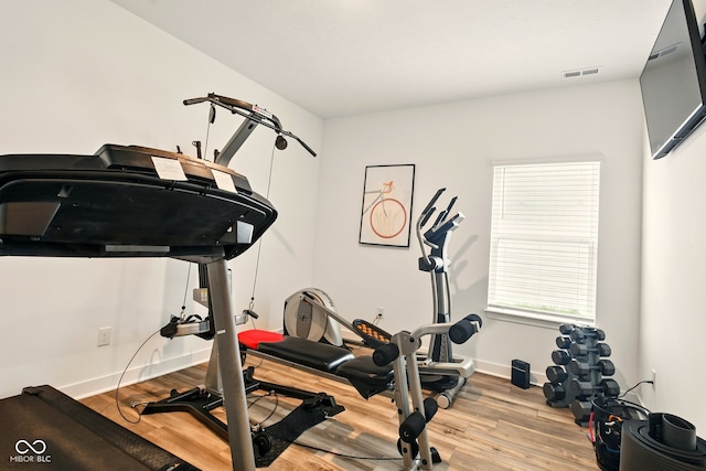 19257 Red Willow Ln, Noblesville, IN 46062 - workout area with wood finished floors and baseboards