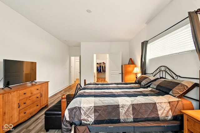 19257 Red Willow Ln, Noblesville, IN 46062 - bedroom featuring wood finished floors, a spacious closet, and a closet