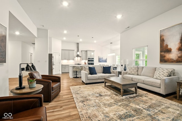 19257 Red Willow Ln, Noblesville, IN 46062 - living room with light wood finished floors and recessed lighting