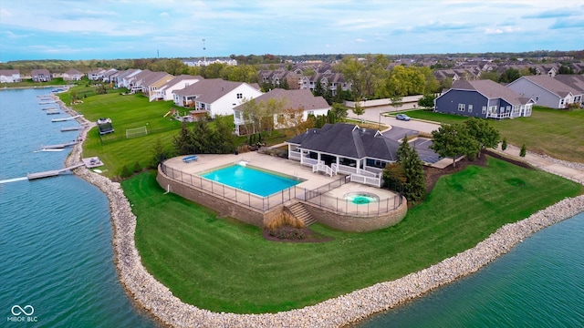 6337 Ederline Ln, Noblesville, IN 46062 - aerial perspective of suburban area with a pool area and a nearby body of water
