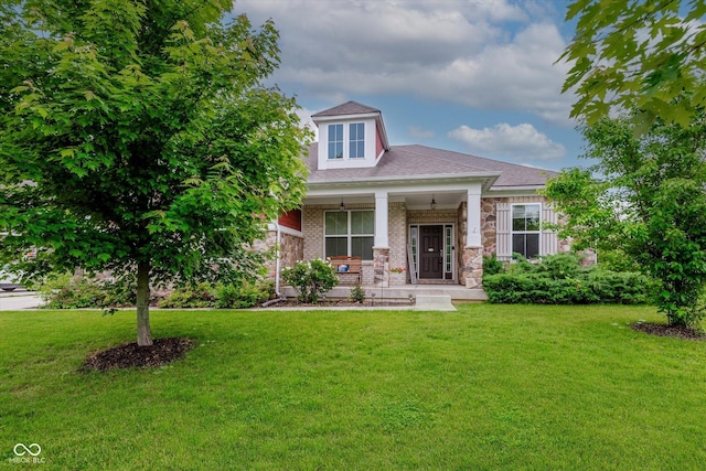 6337 Ederline Ln, Noblesville, IN 46062 - craftsman inspired home with covered porch, a front yard, and roof with shingles