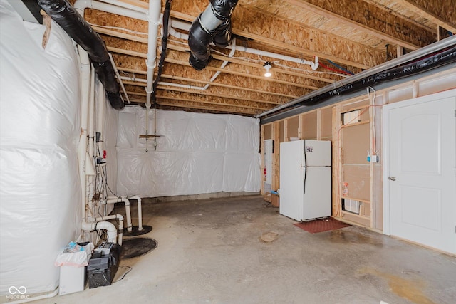 6337 Ederline Ln, Noblesville, IN 46062 - unfinished basement with freestanding refrigerator