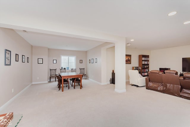 6337 Ederline Ln, Noblesville, IN 46062 - dining room featuring light colored carpet, recessed lighting, and baseboards