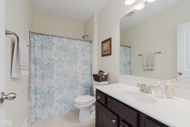 6337 Ederline Ln, Noblesville, IN 46062 - full bathroom with vanity, tile patterned flooring, toilet, and curtained shower