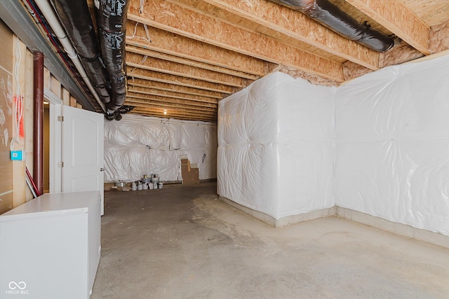 6337 Ederline Ln, Noblesville, IN 46062 - unfinished basement with refrigerator