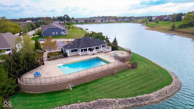 6337 Ederline Ln, Noblesville, IN 46062 - aerial perspective of suburban area with a pool area and a large body of water