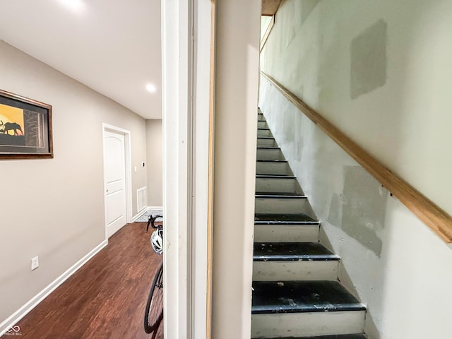 201 N Tacoma Ave, Indianapolis, IN 46201 - stairway with wood finished floors and baseboards