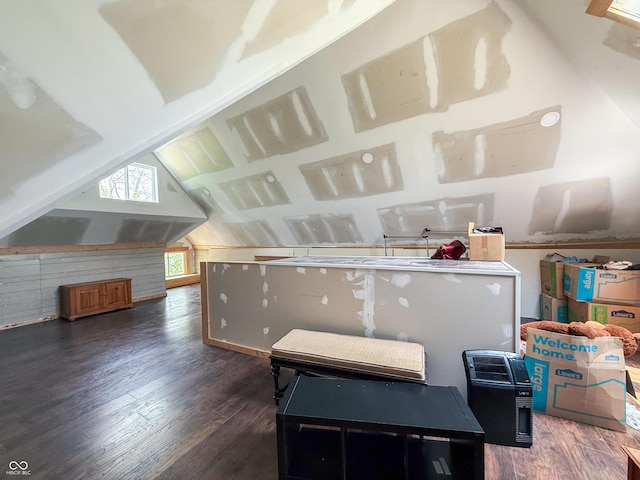 201 N Tacoma Ave, Indianapolis, IN 46201 - additional living space featuring wood finished floors, vaulted ceiling, and wood walls