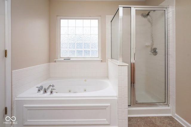 6105 Franklin Villas Way, Indianapolis, IN 46237 - bathroom with a shower stall and a tub with jets