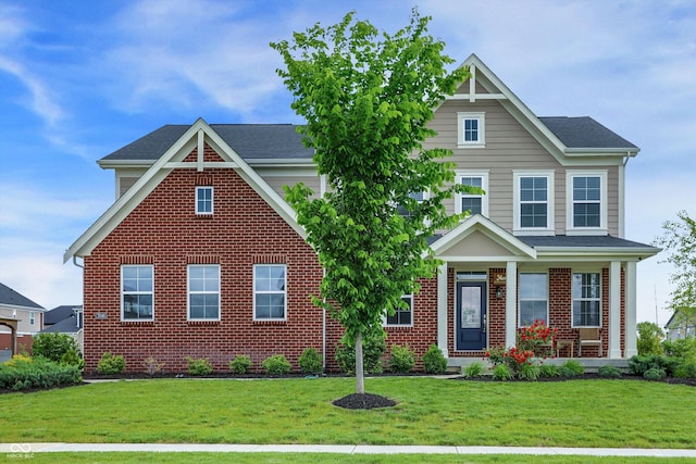 7046 Allegiance Ct, Indianapolis, IN 46259 - traditional home featuring a front lawn and brick siding