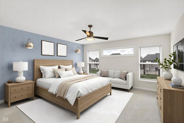 7046 Allegiance Ct, Indianapolis, IN 46259 - bedroom featuring baseboards and a ceiling fan