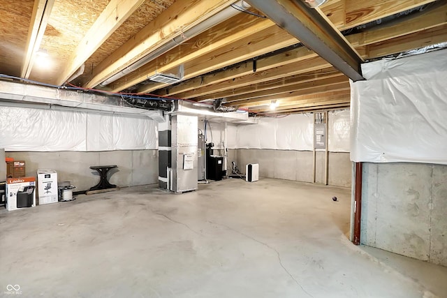 7046 Allegiance Ct, Indianapolis, IN 46259 - unfinished basement with heating unit