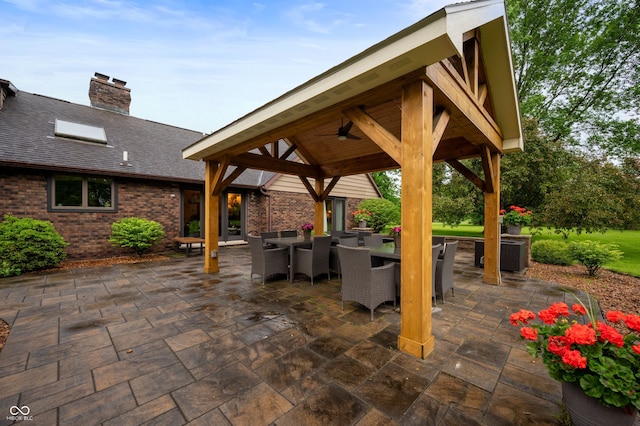 2411 N County Road 500 W, Muncie, IN 47304 - view of patio featuring a gazebo, outdoor dining area, and ceiling fan