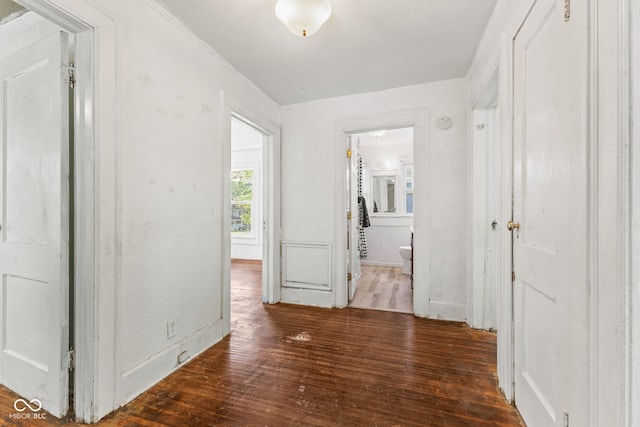 3134 N College Ave, Indianapolis, IN 46205 - hallway featuring hardwood / wood-style floors and baseboards