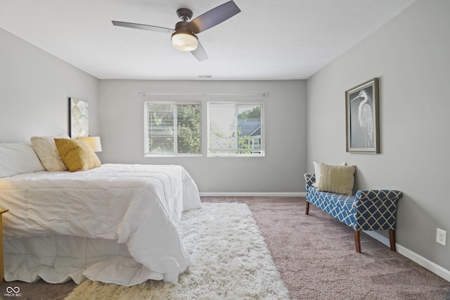 1720 Woodlawn Ave, Indianapolis, IN 46203 - bedroom featuring carpet floors, baseboards, and ceiling fan