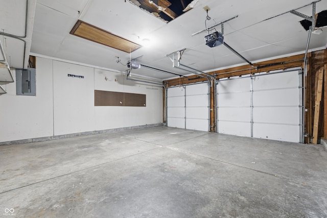 1826 Shorter Dr, Indianapolis, IN 46214 - garage featuring a garage door opener and electric panel