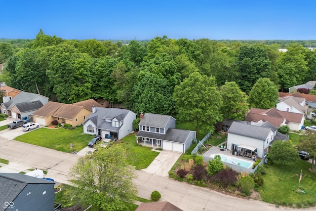 1826 Shorter Dr, Indianapolis, IN 46214 - aerial perspective of suburban area featuring a heavily wooded area