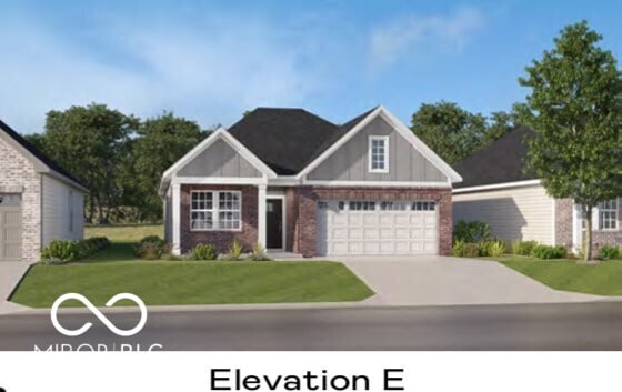 611 Bridgeman Rd, Avon, IN 46123 - craftsman inspired home featuring brick siding, driveway, a front yard, and an attached garage
