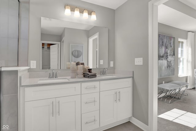 6702 Halsey St, Zionsville, IN 46077 - bathroom with double vanity and baseboards