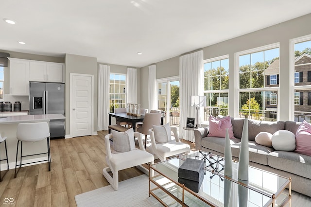 6702 Halsey St, Zionsville, IN 46077 - living room with recessed lighting and light wood-style flooring