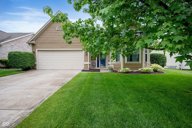 11040 Brave Ct, Indianapolis, IN 46236 - view of property hidden behind natural elements with an attached garage, concrete driveway, and a front yard