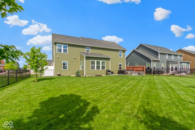 13485 Mancroft Dr, Fishers, IN 46037 - back of house featuring a hot tub and a patio area