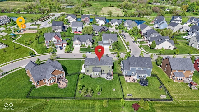 13485 Mancroft Dr, Fishers, IN 46037 - aerial view of property's location with nearby suburban area and a nearby body of water