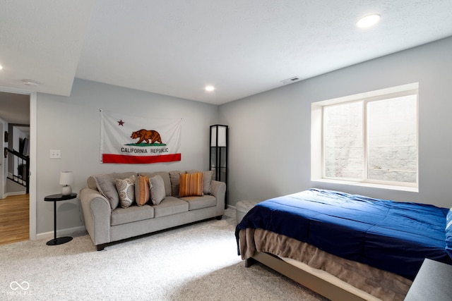 13485 Mancroft Dr, Fishers, IN 46037 - bedroom featuring light carpet, recessed lighting, and baseboards