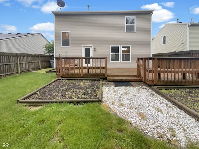 15110 Fawn Hollow Ln, Noblesville, IN 46060 - rear view of property with a vegetable garden and a deck