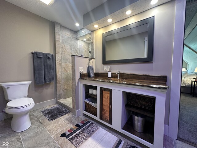 2034 Dubois Rd, Spencer, IN 47460 - full bath featuring a walk in shower, toilet, recessed lighting, vanity, and baseboards