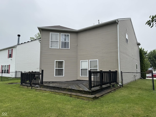 5502 Floating Leaf Dr, Indianapolis, IN 46237 - rear view of house featuring a wooden deck