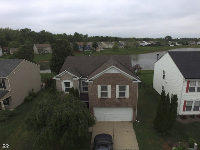 5502 Floating Leaf Dr, Indianapolis, IN 46237 - aerial perspective of suburban area with a large body of water