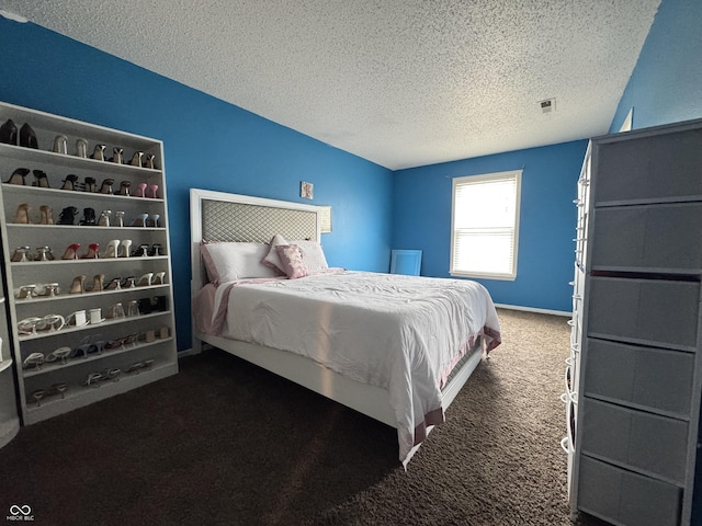 5502 Floating Leaf Dr, Indianapolis, IN 46237 - bedroom featuring a textured ceiling and carpet flooring